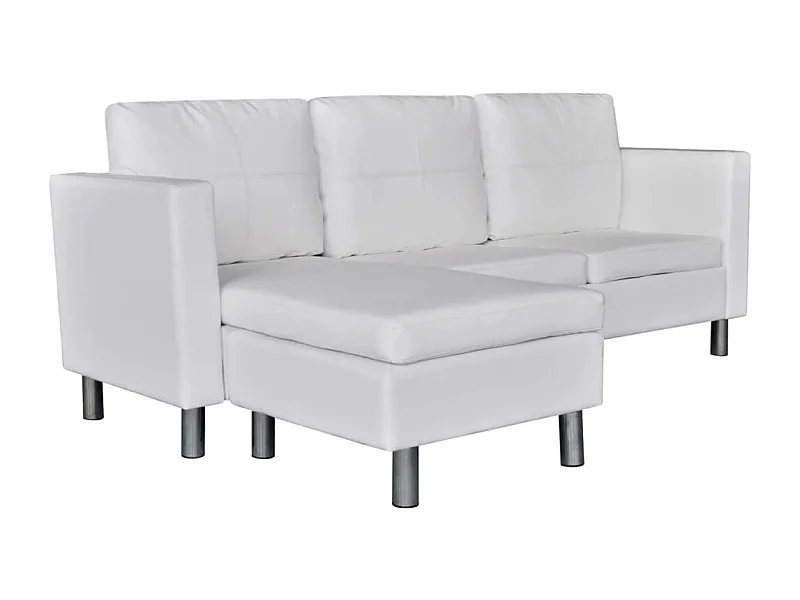 Canapé sectionnel à 3 cuir blanche 188 x 122 x 77 cm 02_0020634