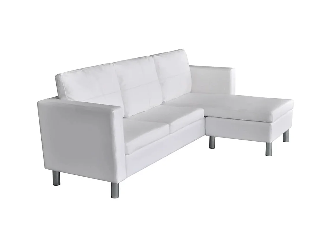 Canapé sectionnel à 3 cuir blanche 188 x 122 x 77 cm 02_0020634