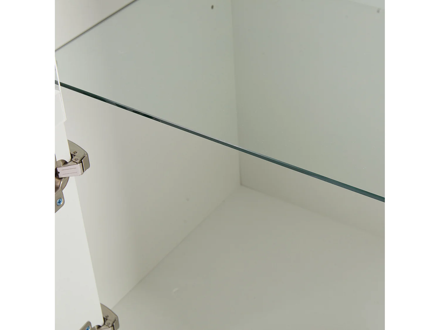 Hoogglans vitrinekast - 61 x 42 x 162 cm - met LED's + 1 glazen plank - spaanplaat - wit