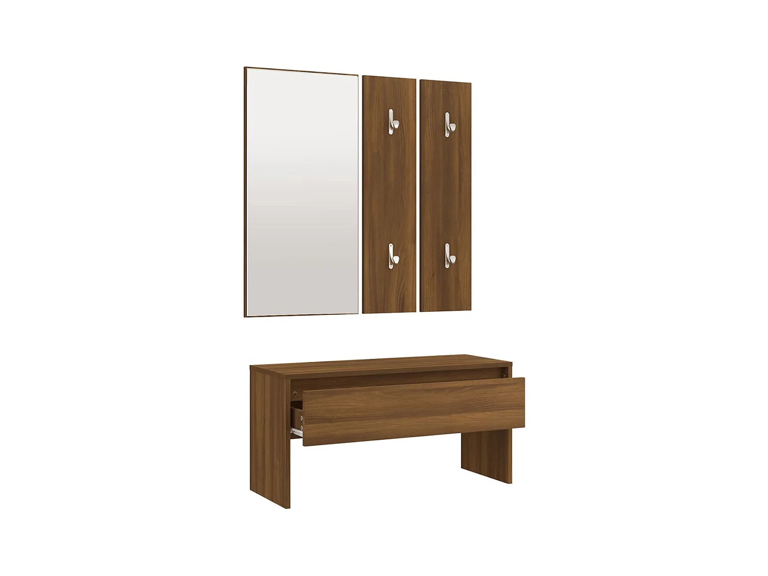 Conjunto de muebles de entrada 80 x 30,5 x 40 cm de madera contrachapada marrón 02_0011020