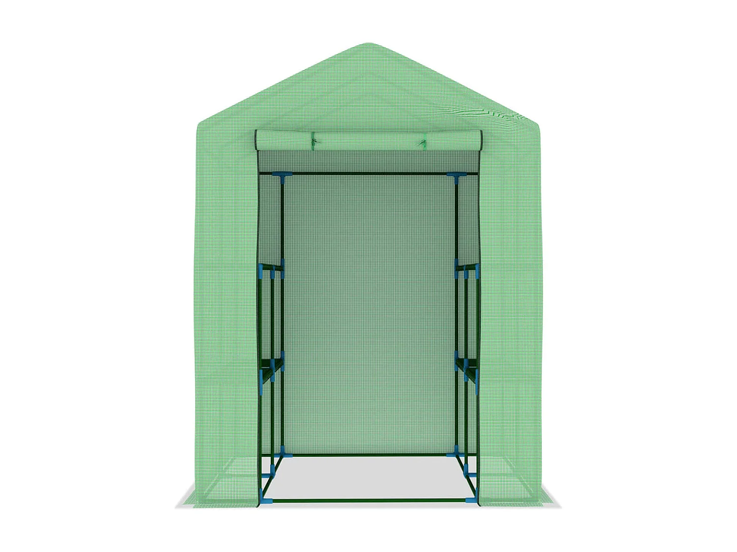 Tenda de estufa abrigo para plantas flores vegetais com prateleiras de aço 143 x 143 x 195 cm verde 02_0044648