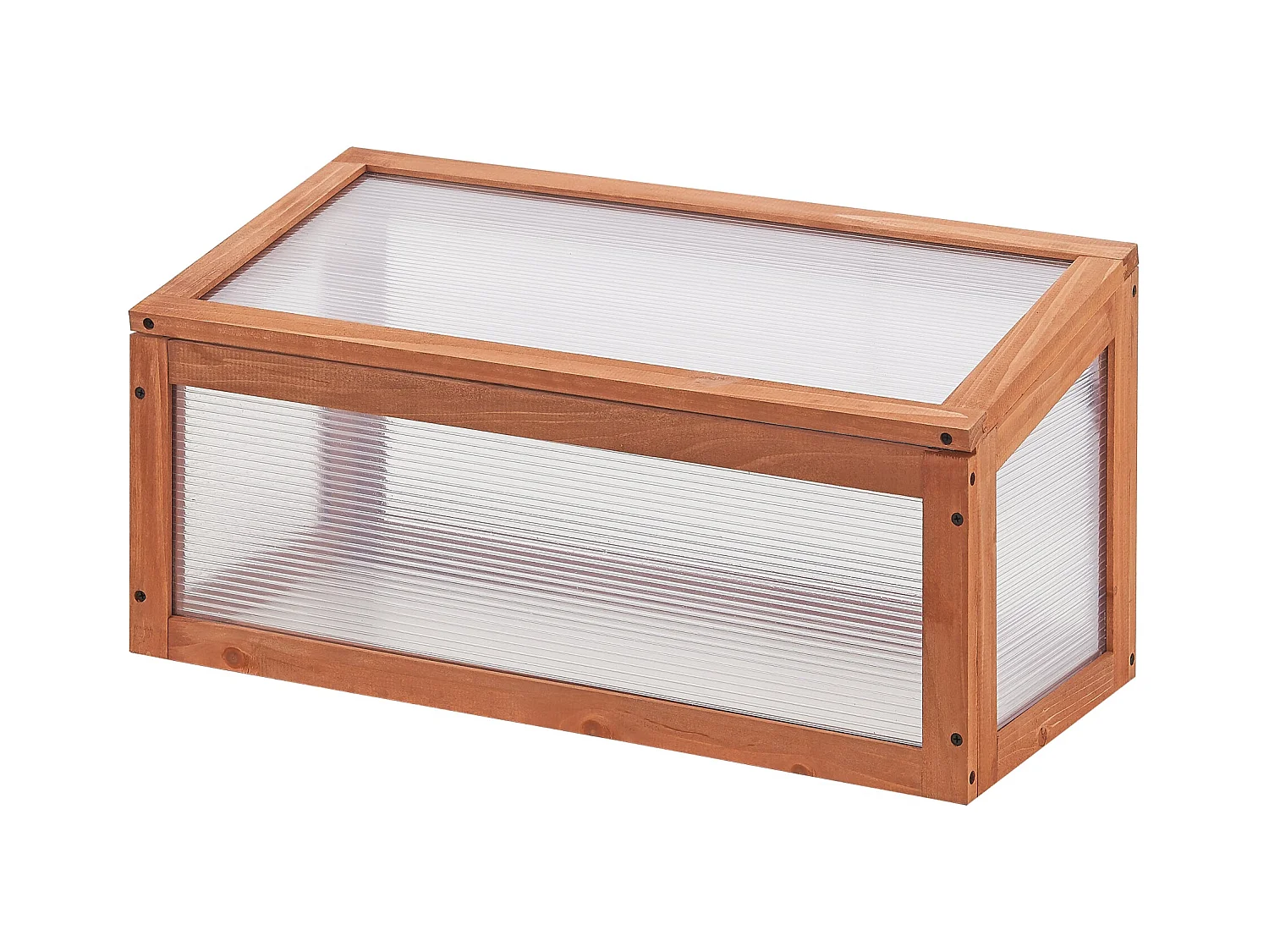 Estrutura de jardim com telhado inclinado em policarbonato e pinho 60 x 30 x 23-30 cm 03_0008266