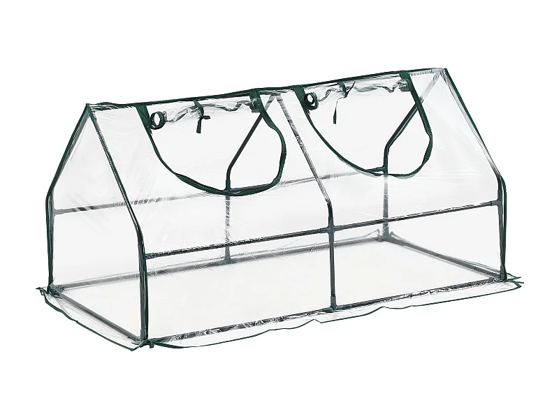 Marco de jardín con 2 ventanas en acero y PVC 120 x 60 x 60 cm 03_0008267