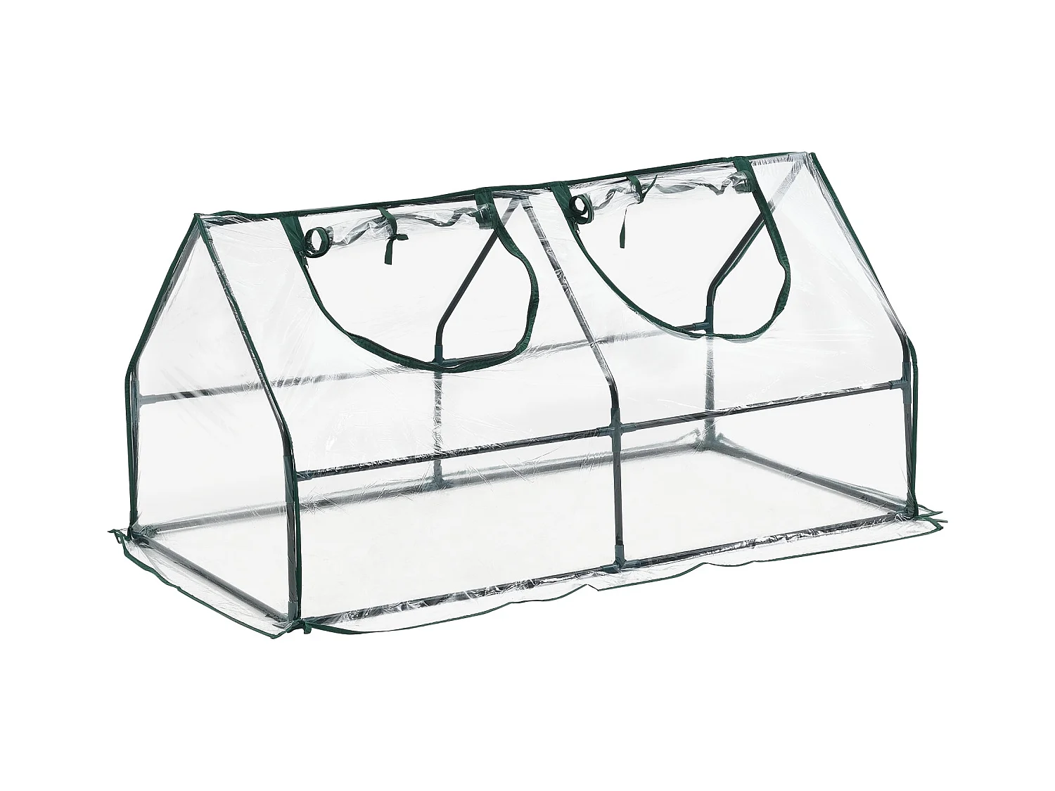 Cornice da giardino con 2 finestre in acciaio e PVC 120 x 60 x 60 cm 03_0008267