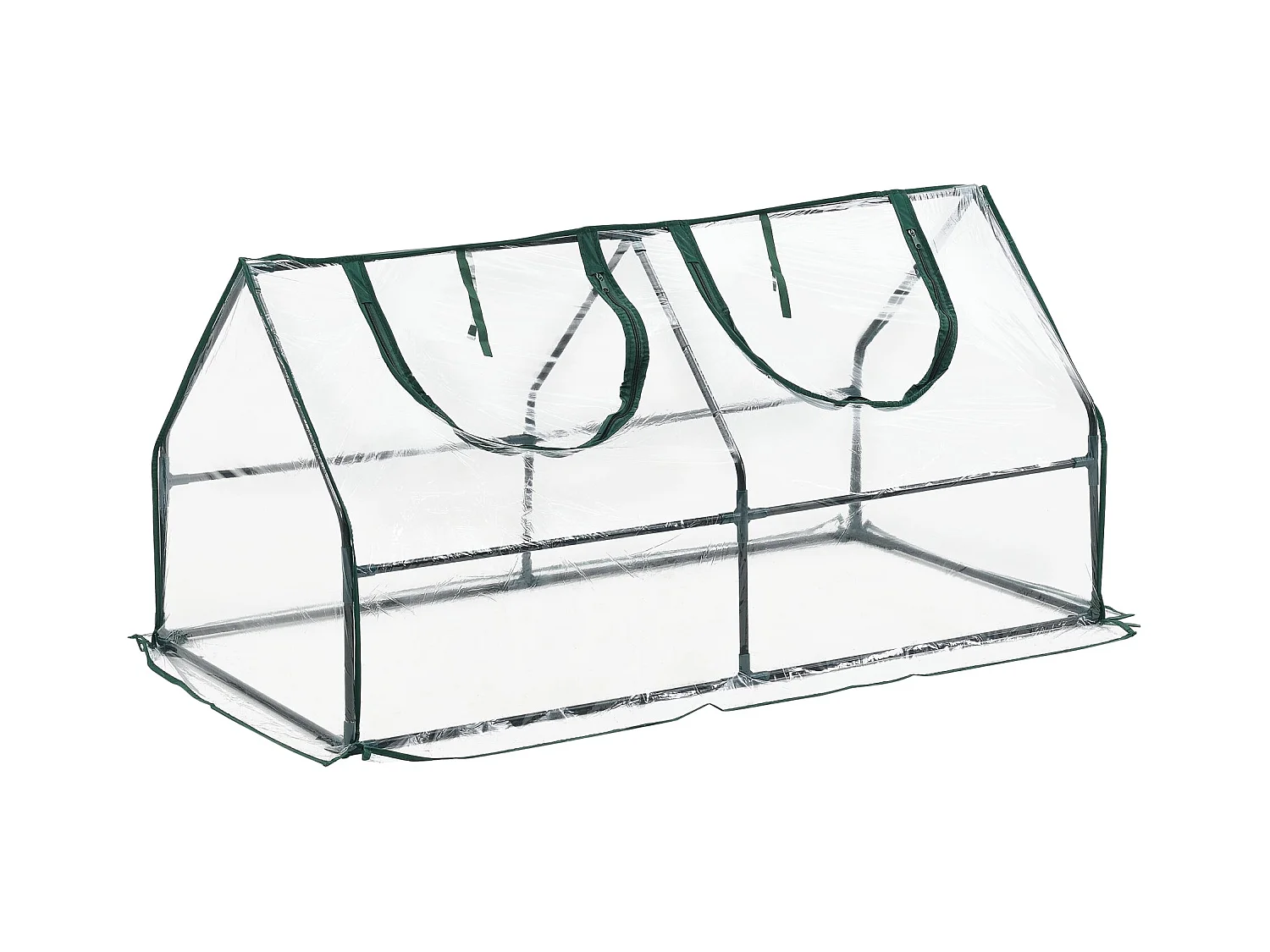 Estrutura de jardim com 2 janelas em aço e PVC 120 x 60 x 60 cm 03_0008267