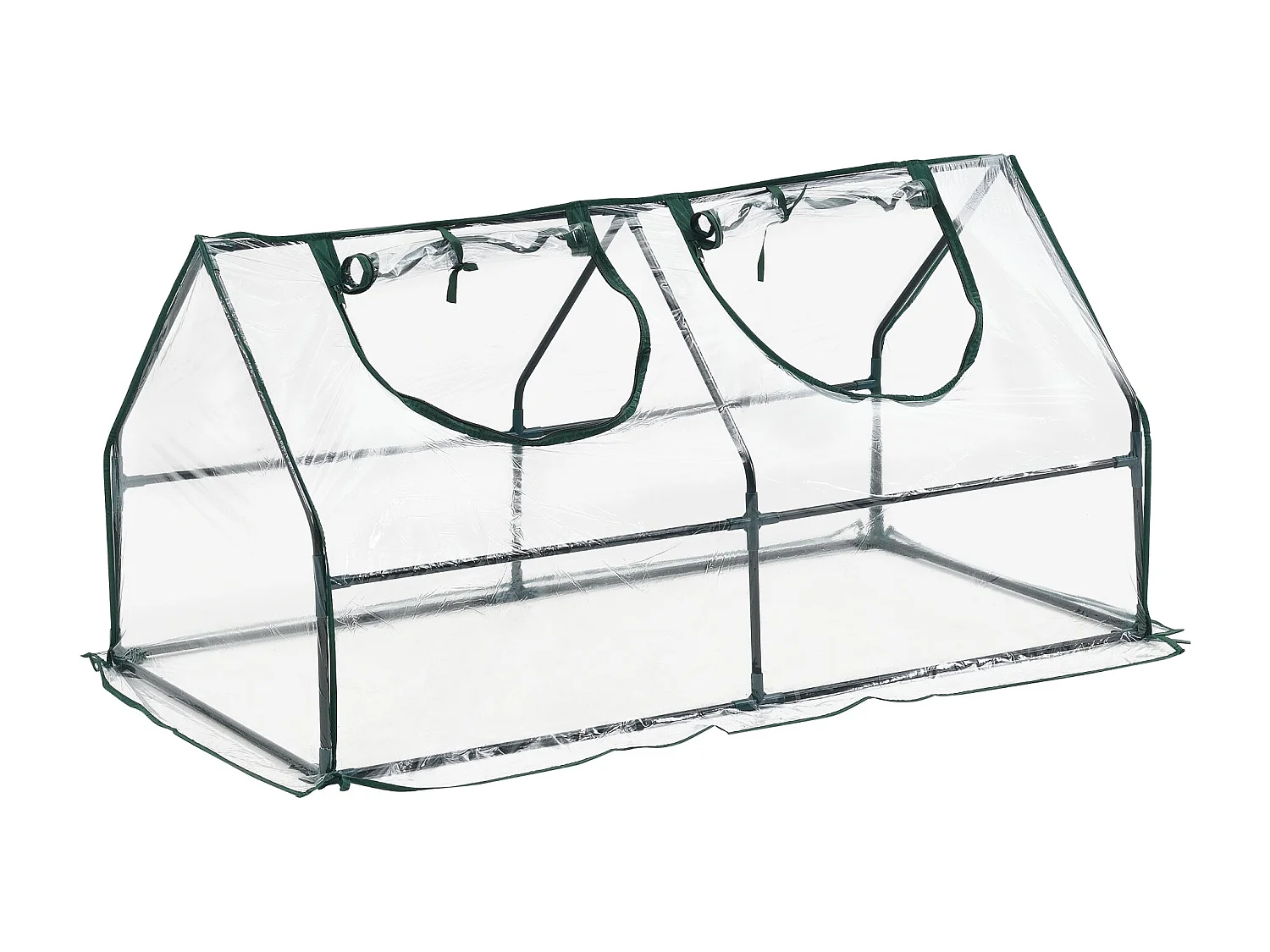 Estrutura de jardim com 2 janelas em aço e PVC 120 x 60 x 60 cm 03_0008267