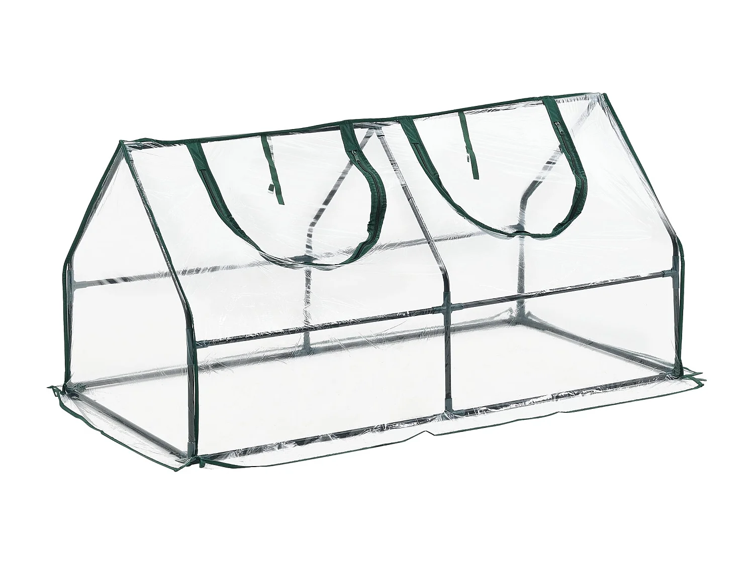 Estrutura de jardim com 2 janelas em aço e PVC 120 x 60 x 60 cm 03_0008267