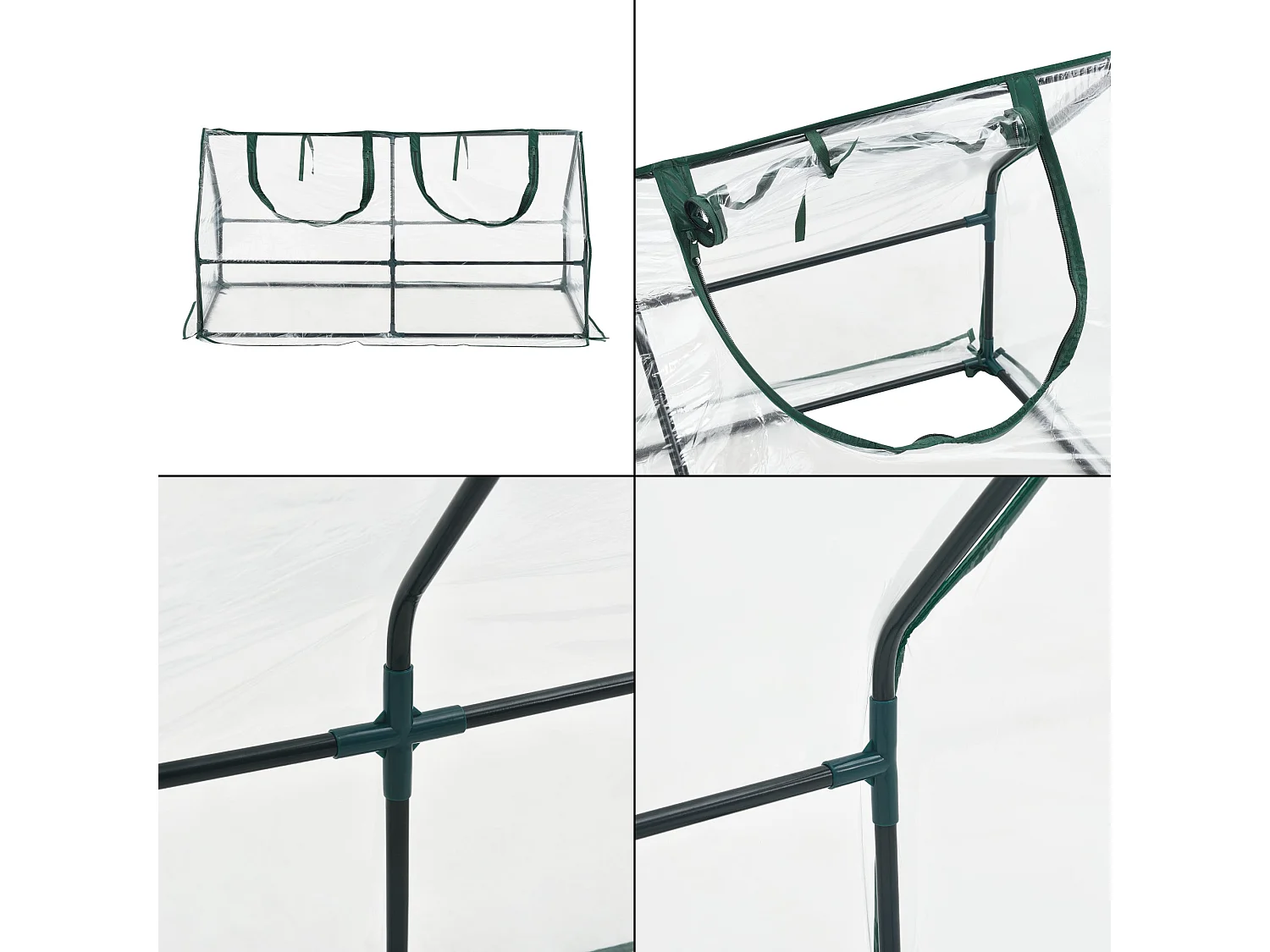 Estrutura de jardim com 2 janelas em aço e PVC 120 x 60 x 60 cm 03_0008267