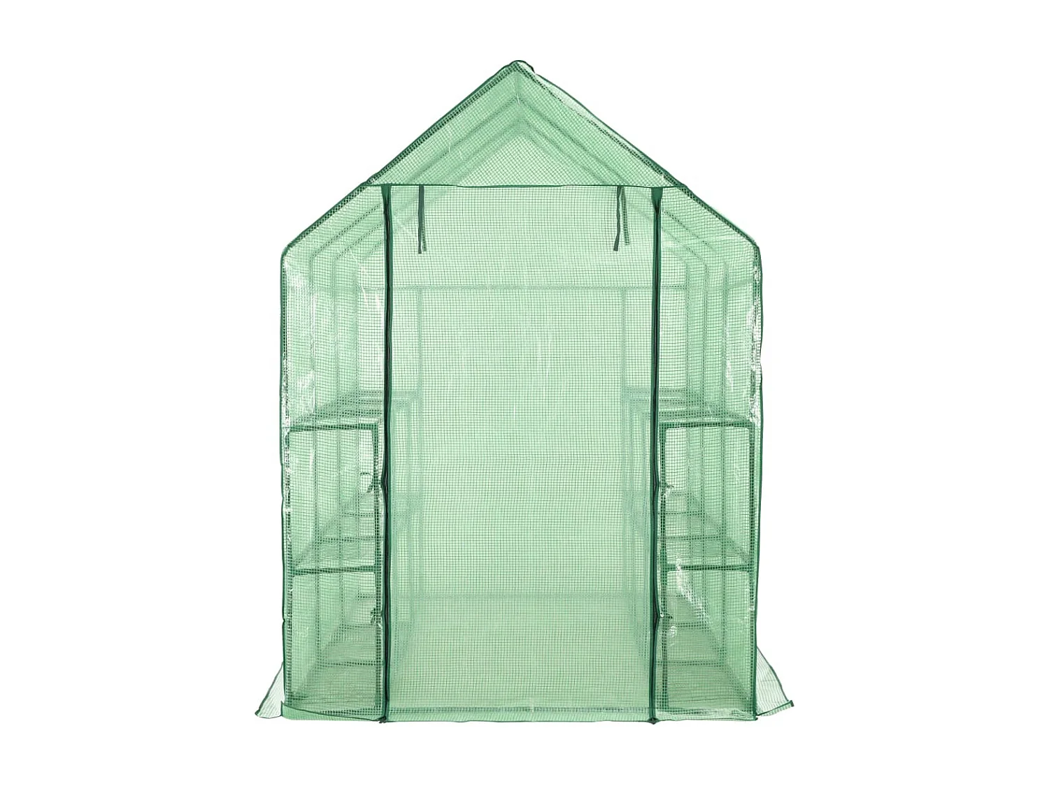 Tenda de estufa para plantas flores e vegetais em um nível com 12 prateleiras de aço 143 x 214 x 196 cm verde 02_0044655