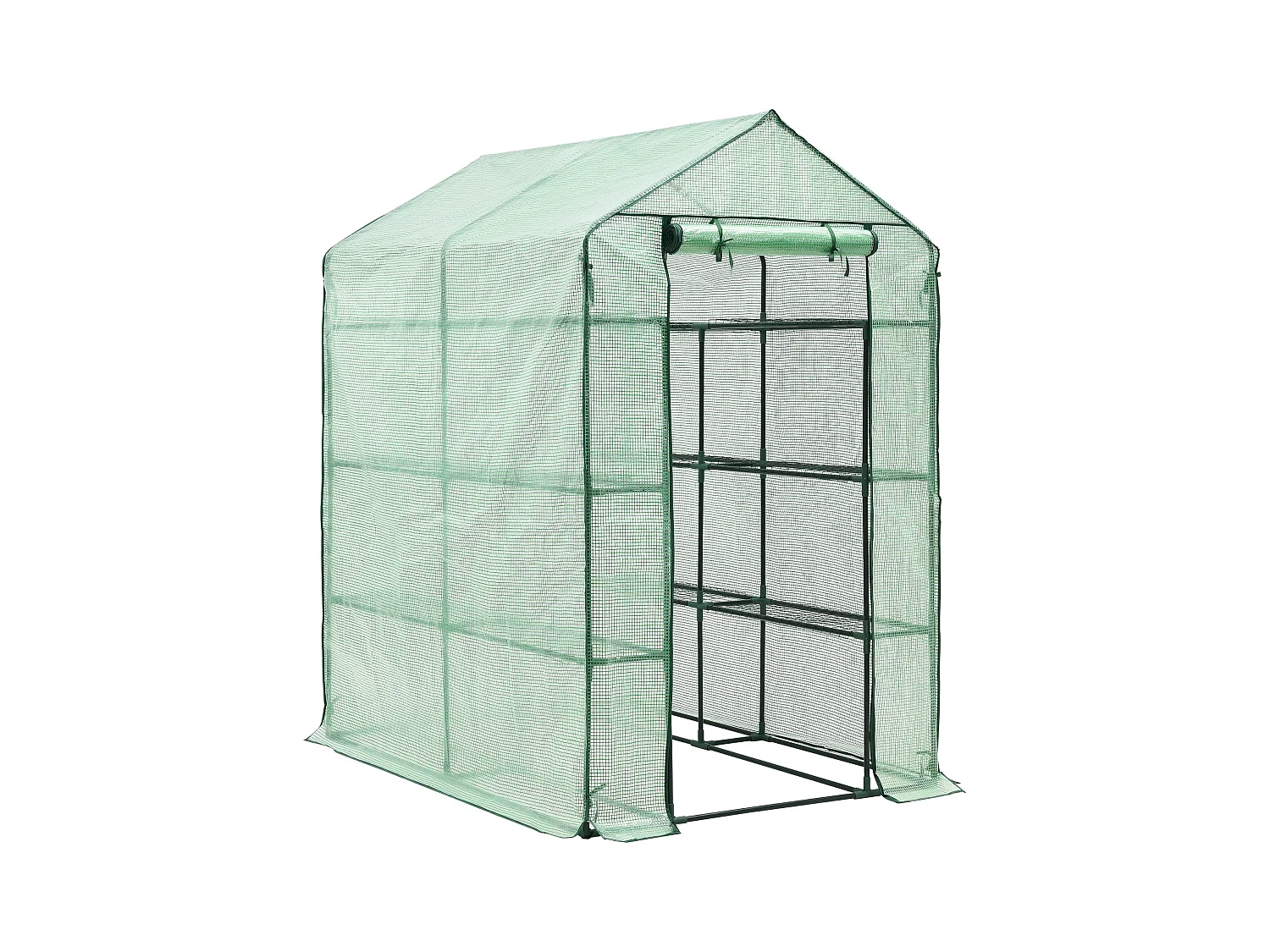 Serra da giardino Vale in acciaio e polietilene con ripiani integrati 120 x 170 x 194 cm verde 03_0008258