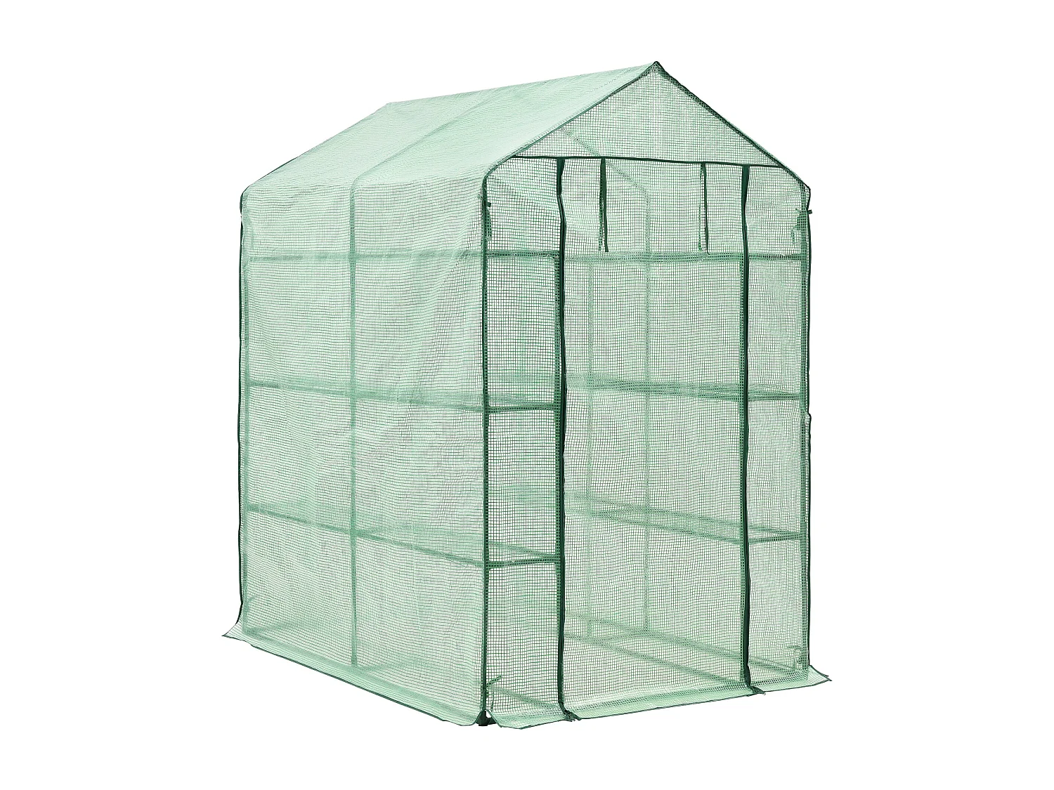 Estufa de jardim Vale em aço e polietileno com prateleiras integradas 120 x 170 x 194 cm verde 03_0008258