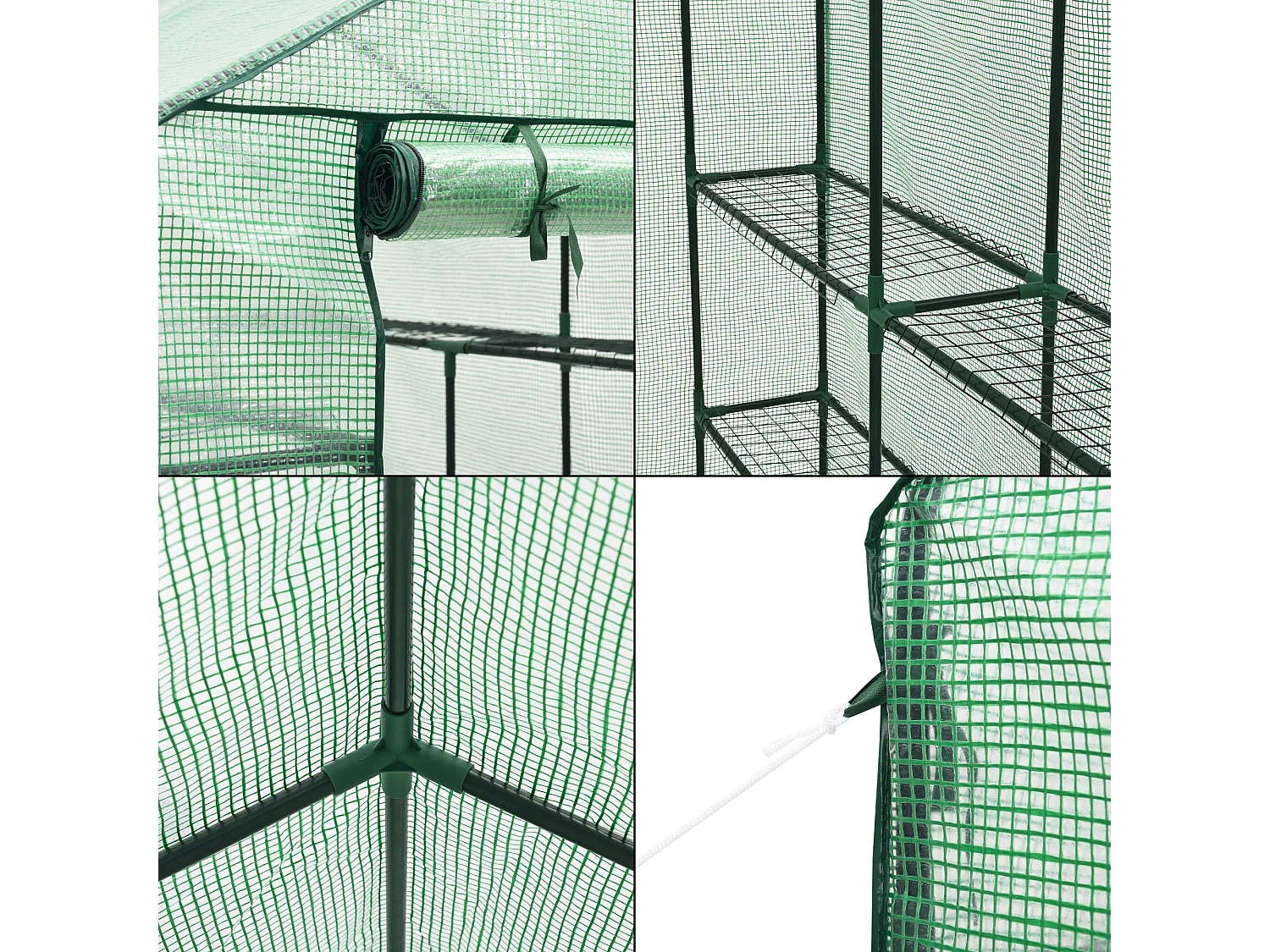 Estufa de jardim Vale em aço e polietileno com prateleiras integradas 120 x 170 x 194 cm verde 03_0008258