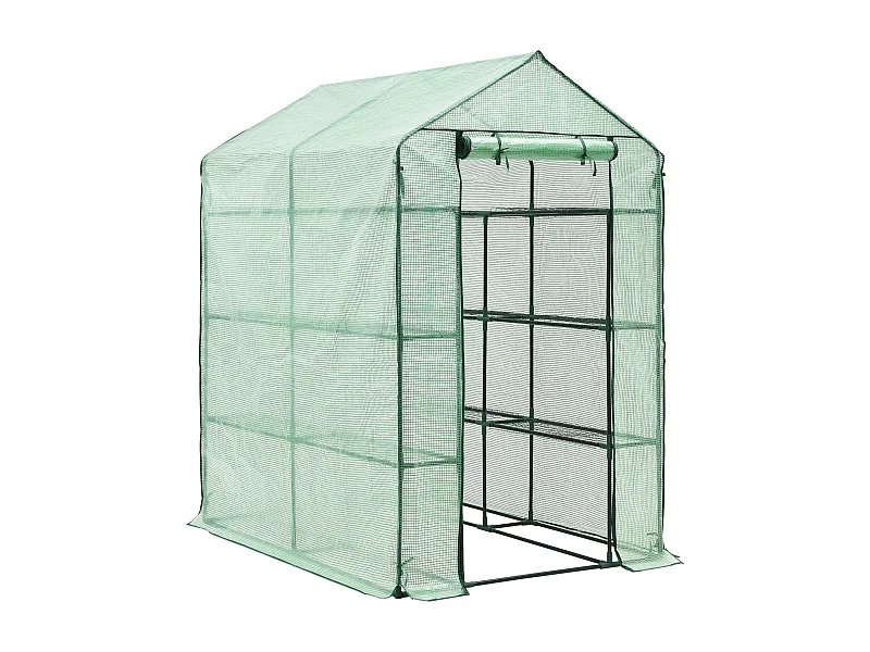 Estufa de jardim Vale em aço e polietileno com prateleiras integradas 120 x 170 x 194 cm verde 03_0008258