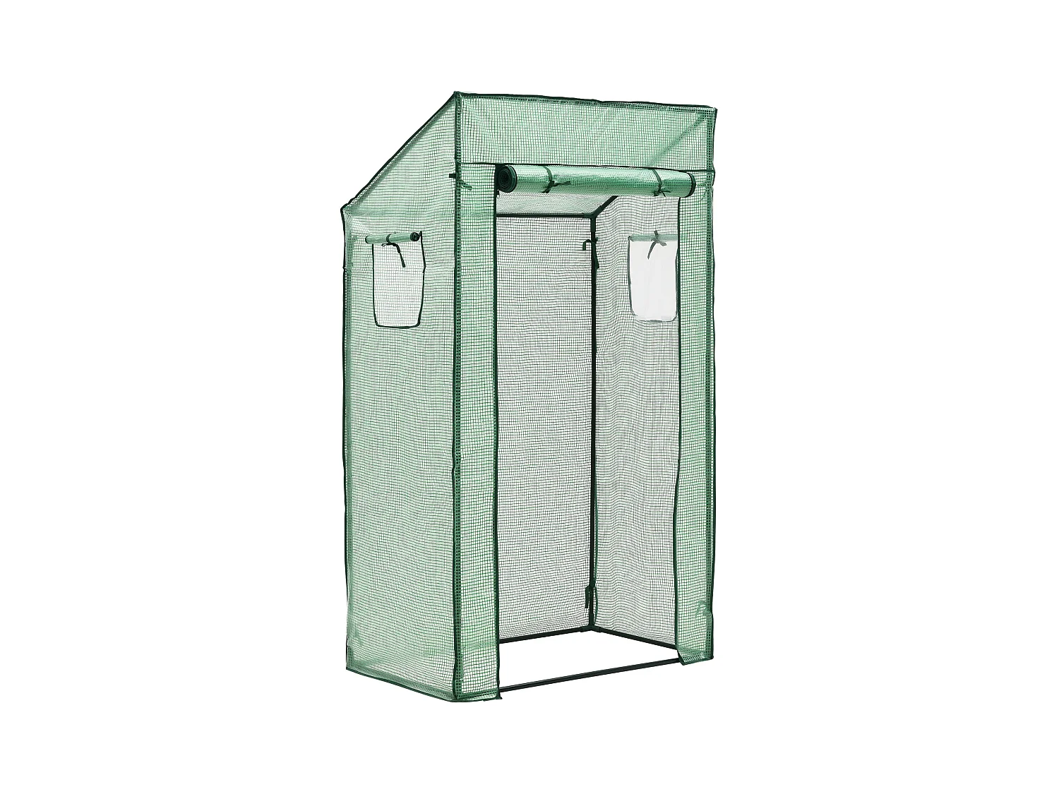 Serra per pomodori Marzano in acciaio e polietilene con porta e 2 finestre con cerniera 100 x 60 x 143 - 174 cm verde 03_0008259