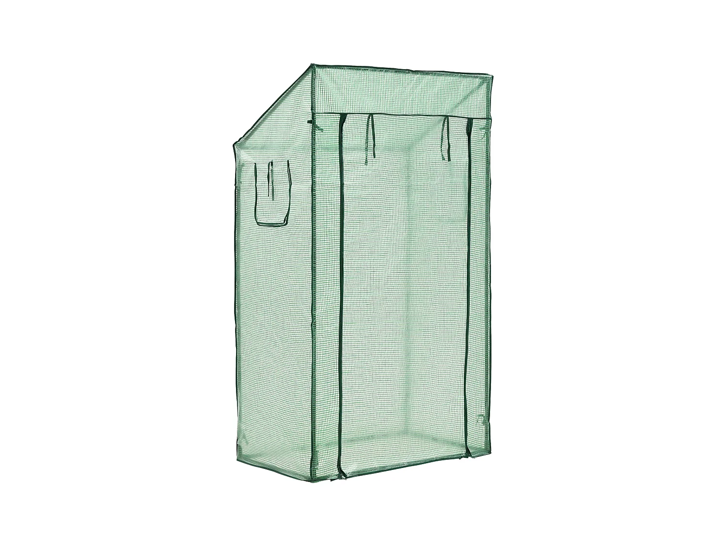 Estufa de tomate Marzano em aço e polietileno com porta e 2 janelas com zíper 100 x 60 x 143 - 174 cm verde 03_0008259