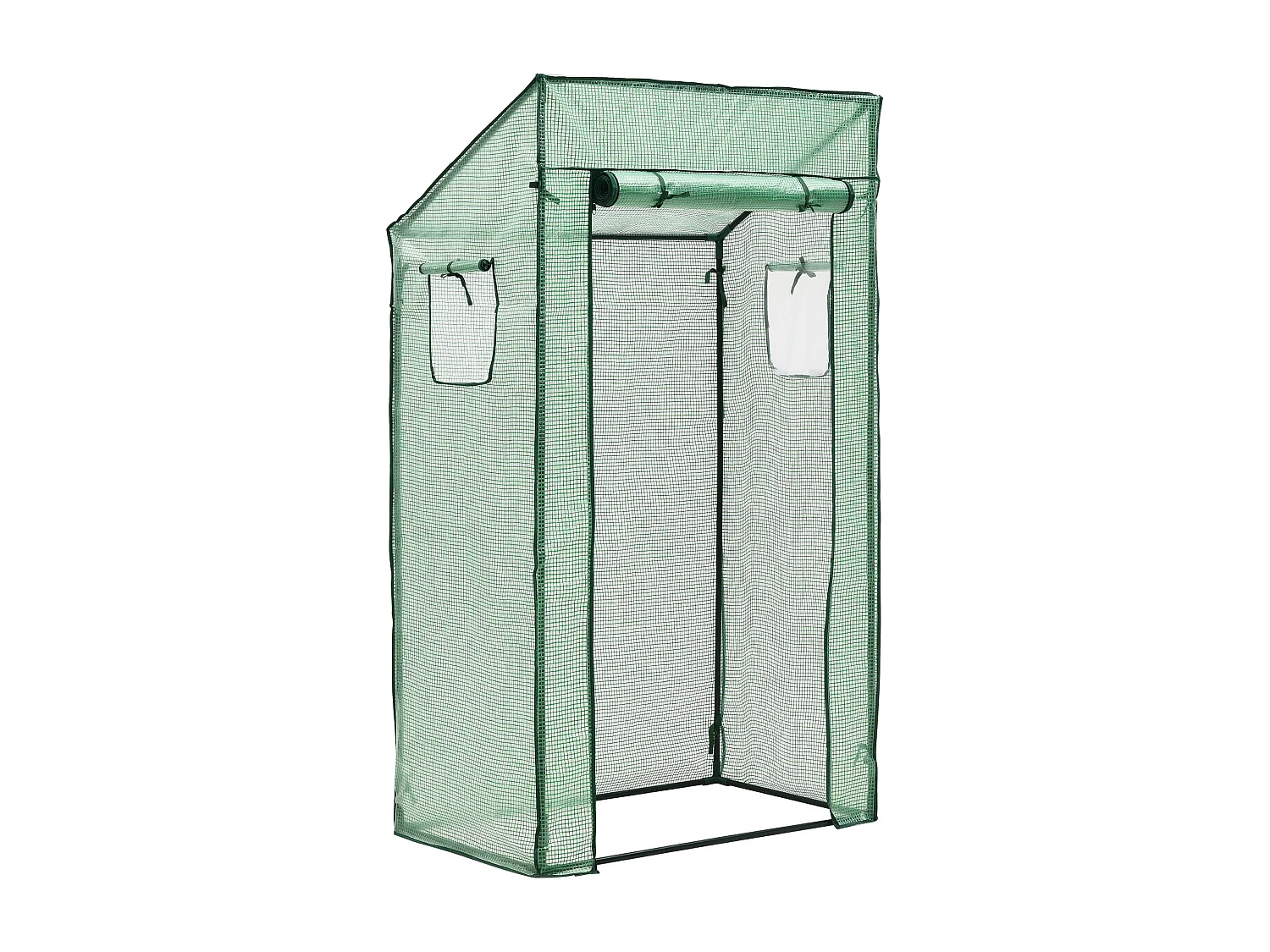 Estufa de tomate Marzano em aço e polietileno com porta e 2 janelas com zíper 100 x 60 x 143 - 174 cm verde 03_0008259