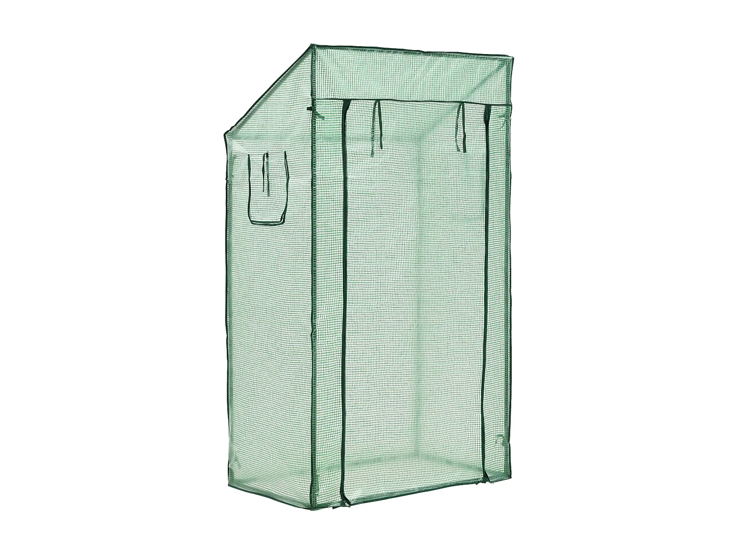 Estufa de tomate Marzano em aço e polietileno com porta e 2 janelas com zíper 100 x 60 x 143 - 174 cm verde 03_0008259