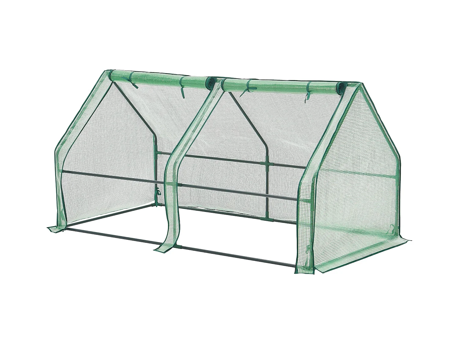 Cornice per finestra da giardino Nissewaard con 2 finestre in acciaio e polietilene 180 x 90 x 90 cm verde 03_0008269