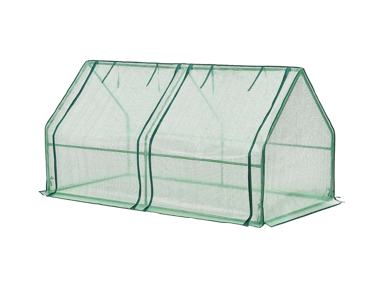 Caixilharia de jardim Nissewaard com 2 janelas em aço e polietileno 180 x 90 x 90 cm verde 03_0008269