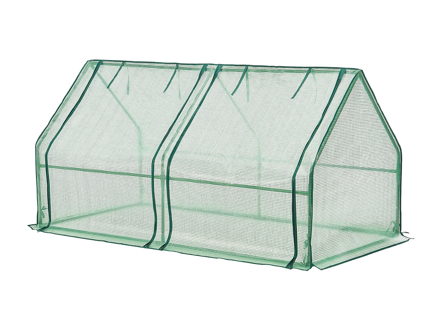 Caixilharia de jardim Nissewaard com 2 janelas em aço e polietileno 180 x 90 x 90 cm verde 03_0008269