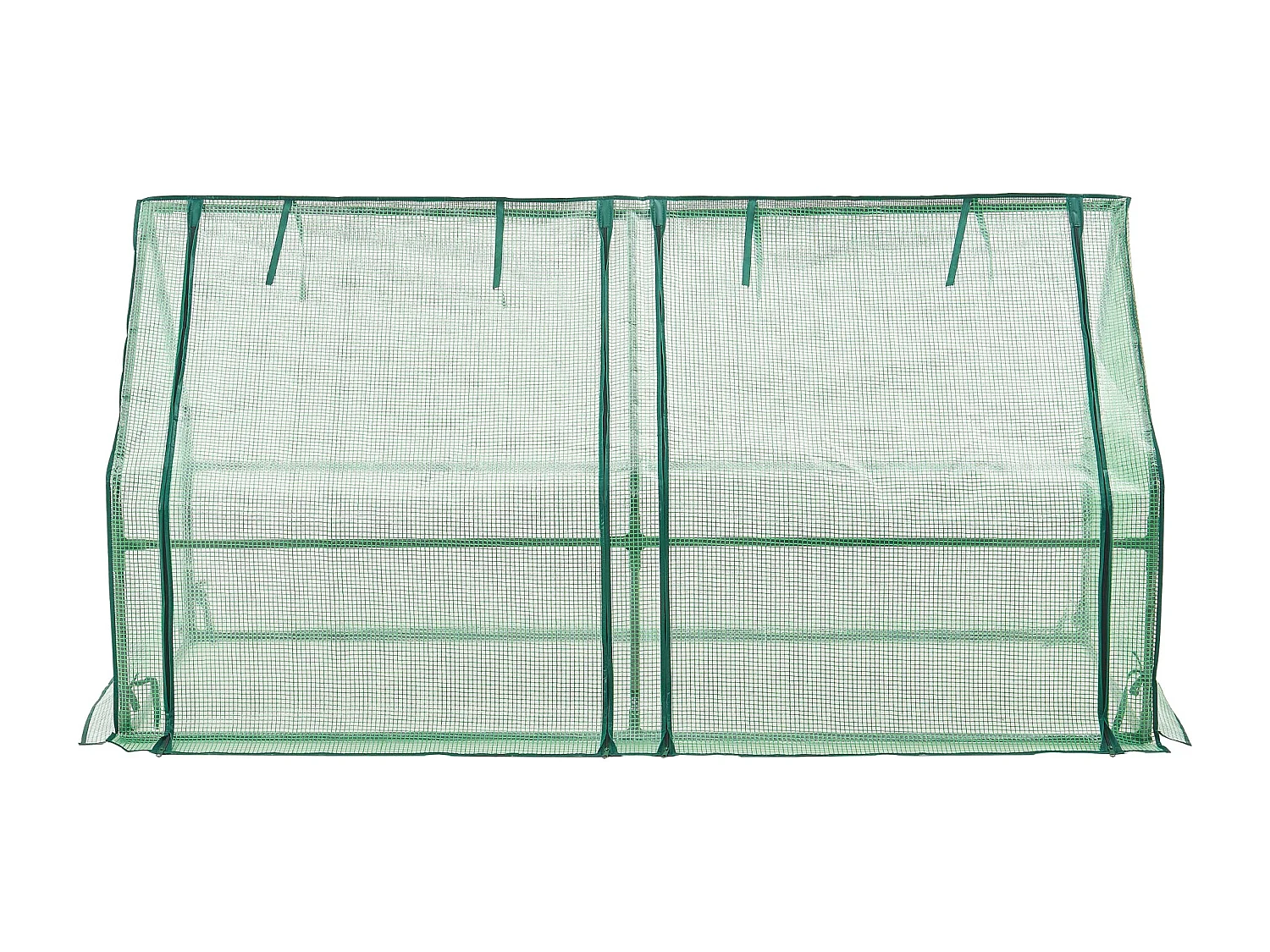 Caixilharia de jardim Nissewaard com 2 janelas em aço e polietileno 180 x 90 x 90 cm verde 03_0008269