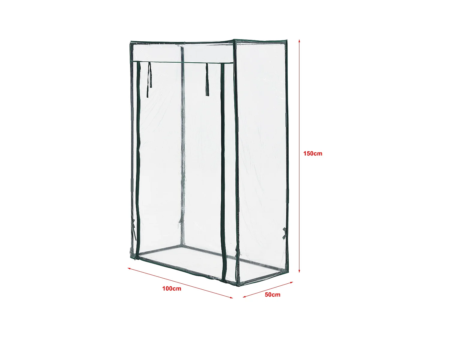 Estufa de tomate Terzigno em aço e PVC com porta com zíper 100 x 50 x 150 cm 03_0008260