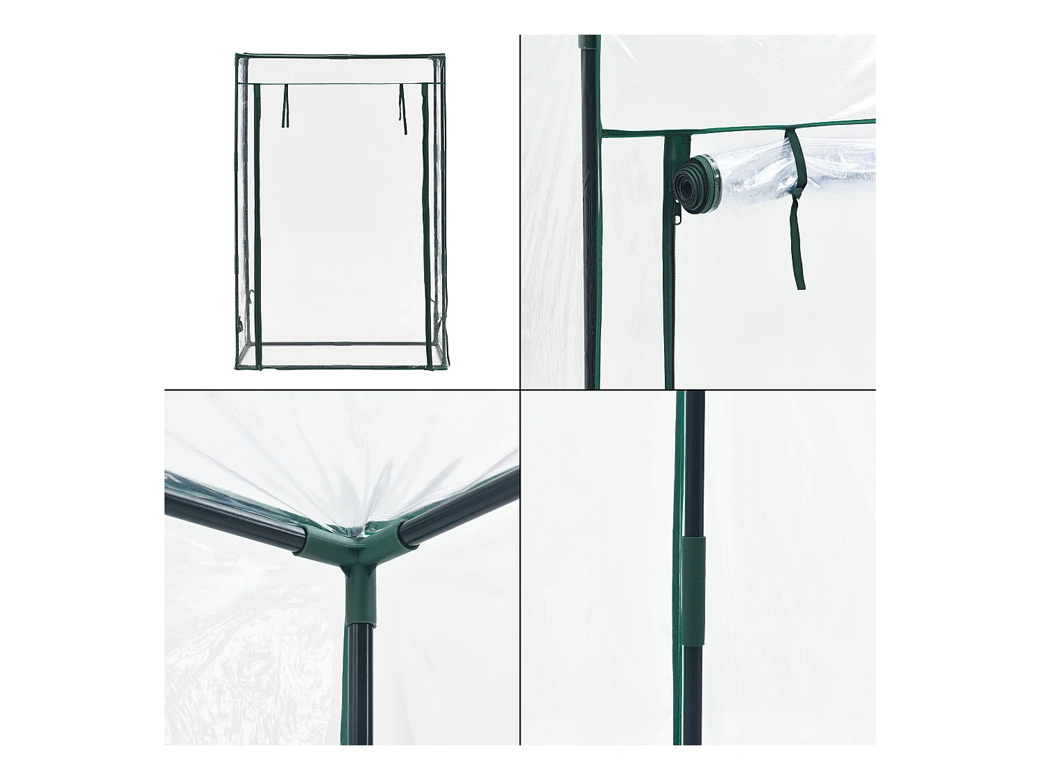 Estufa de tomate Terzigno em aço e PVC com porta com zíper 100 x 50 x 150 cm 03_0008260