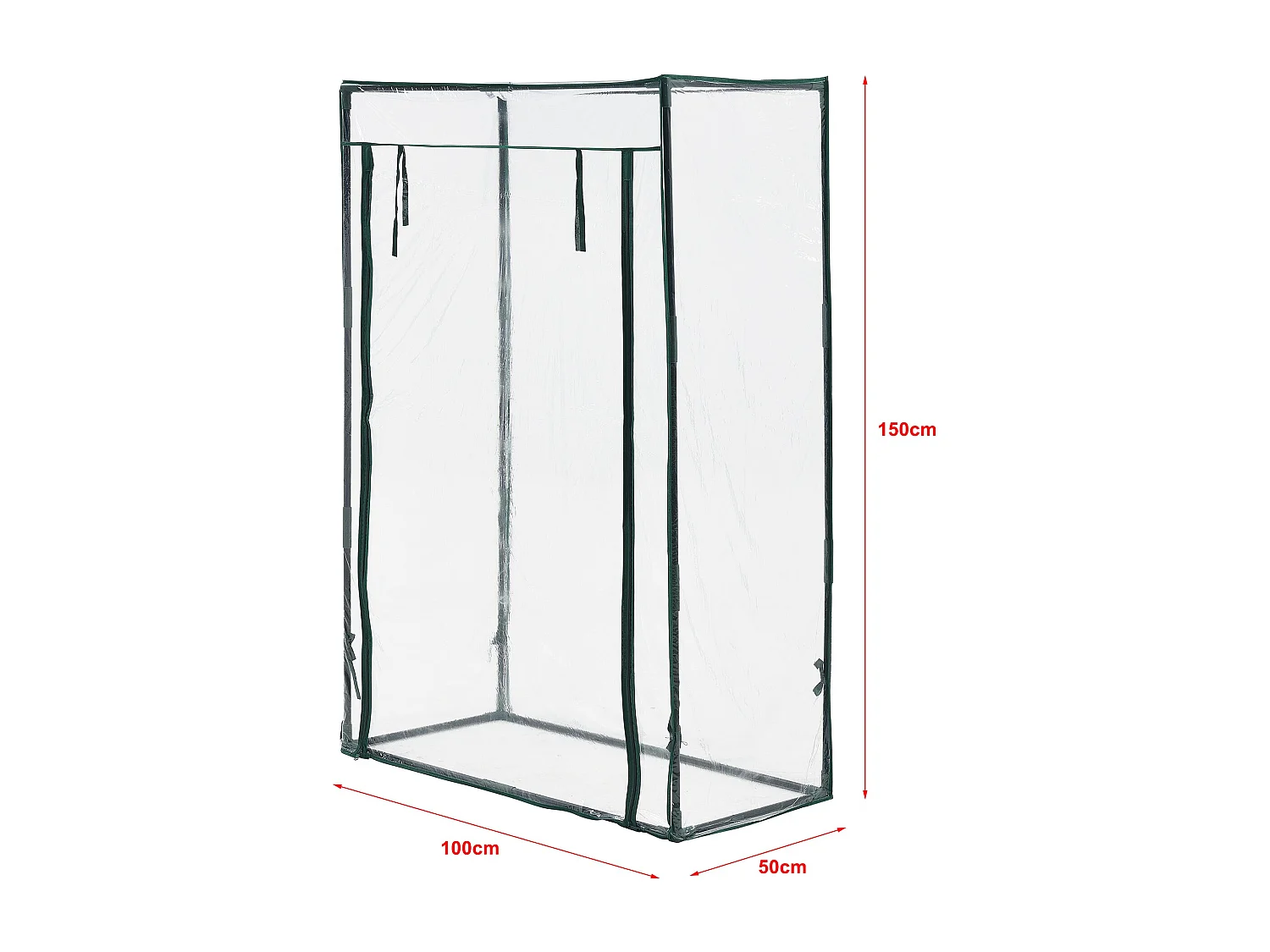 Estufa de tomate Terzigno em aço e PVC com porta com zíper 100 x 50 x 150 cm 03_0008260