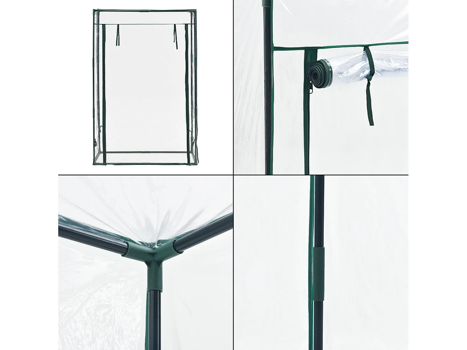 Estufa de tomate Terzigno em aço e PVC com porta com zíper 100 x 50 x 150 cm 03_0008260