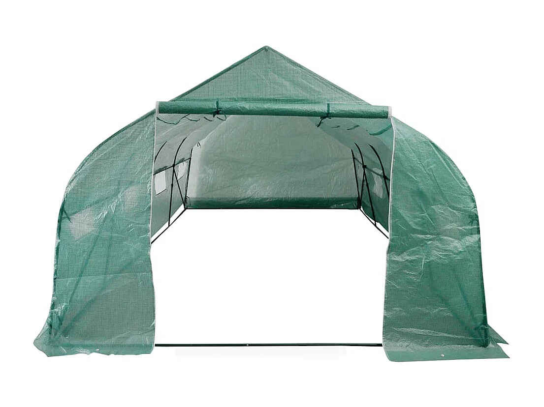 Tenda de estufa abrigo planta flor vegetais portátil estrutura de aço 18 m² verde 02_0044659