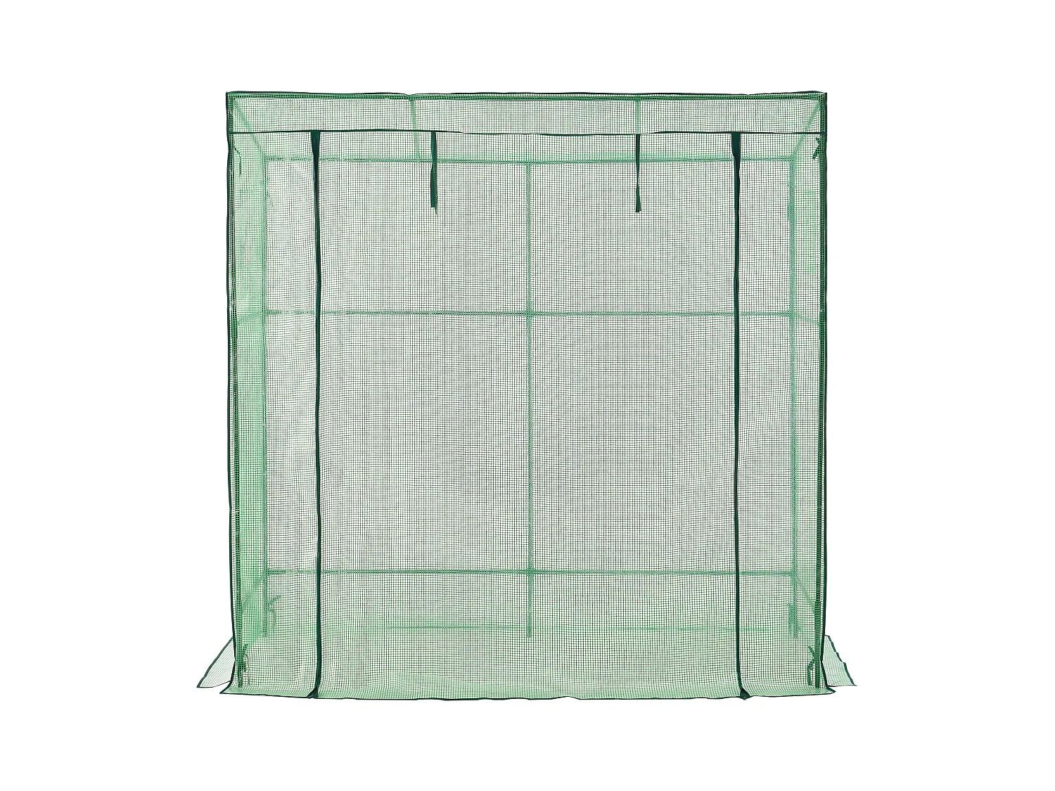 Estufa de tomate em aço e polietileno com porta e 2 janelas com zíper 198 x 78 x 180 - 200 cm verde 03_0008261