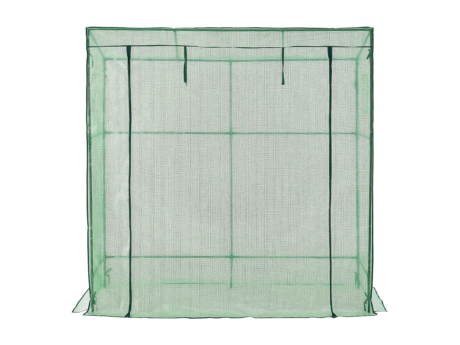 Estufa de tomate em aço e polietileno com porta e 2 janelas com zíper 198 x 78 x 180 - 200 cm verde 03_0008261