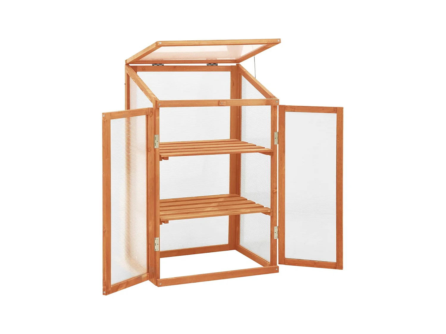 Invernadero de tienda para plantas flores y verduras 60 x 45 x 100 cm madera de abeto marrón 02_0044453