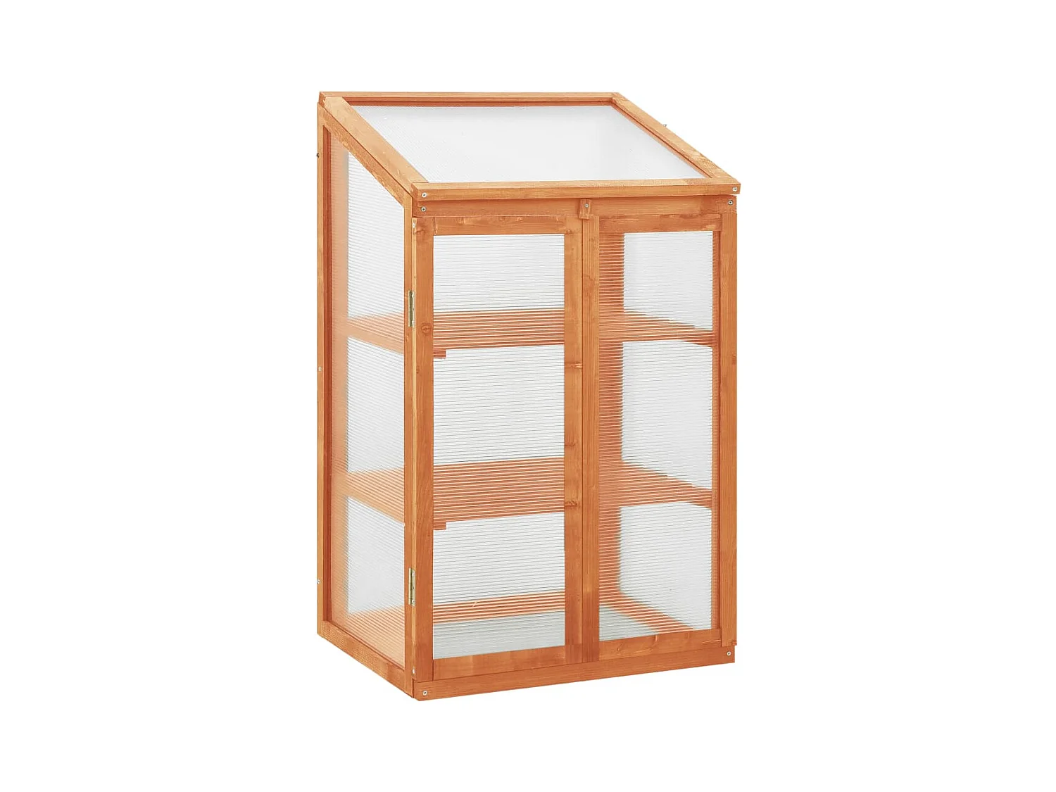 Serra tenda riparo piante fiori ortaggi 60 x 45 x 100 cm legno di abete marrone 02_0044453