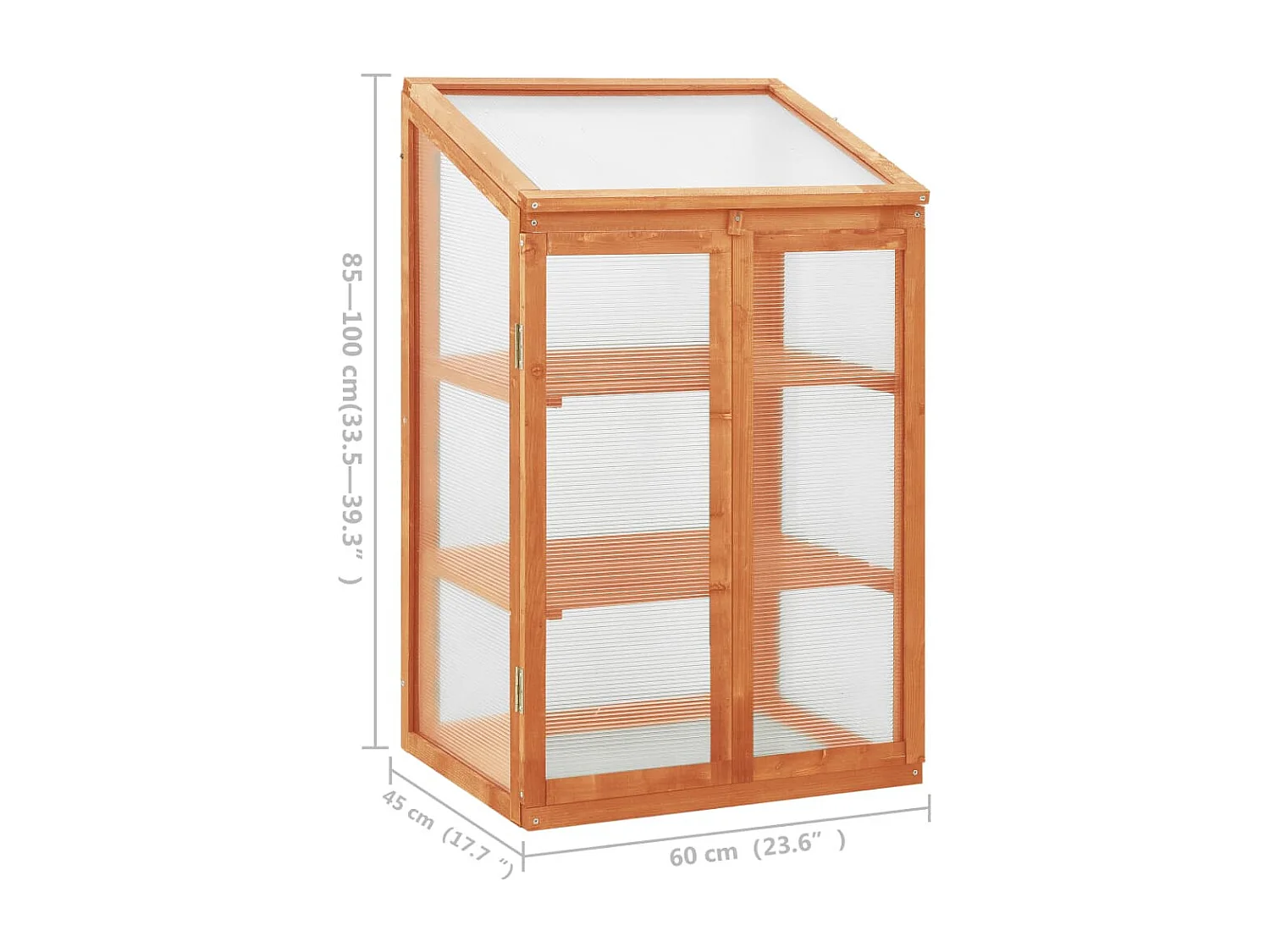 Serre tente abri plante bois marron 60 x 45 x 100 cm 02_0044453