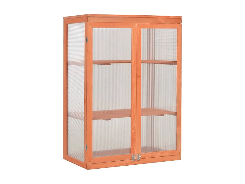 Estufa tenda abrigo planta flor vegetais madeira 75 x 47 x 109 cm marrom 02_0044652