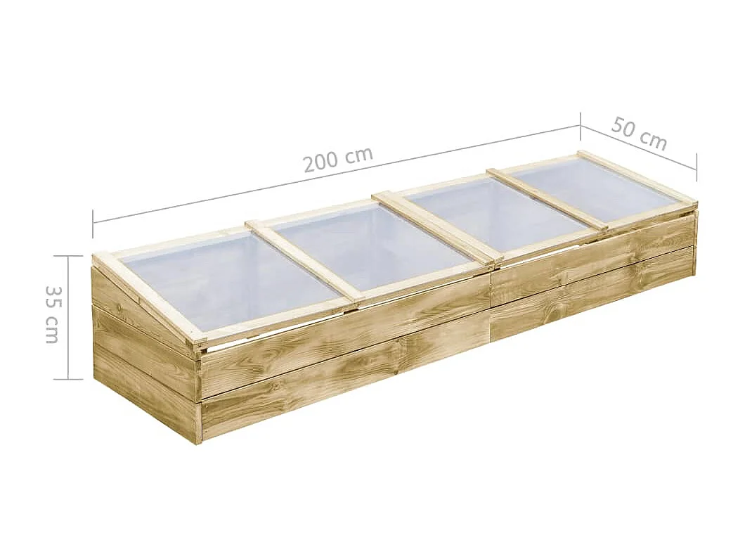 Serres lot de 2 bois marron 200 x 50 x 35 cm 02_0044667