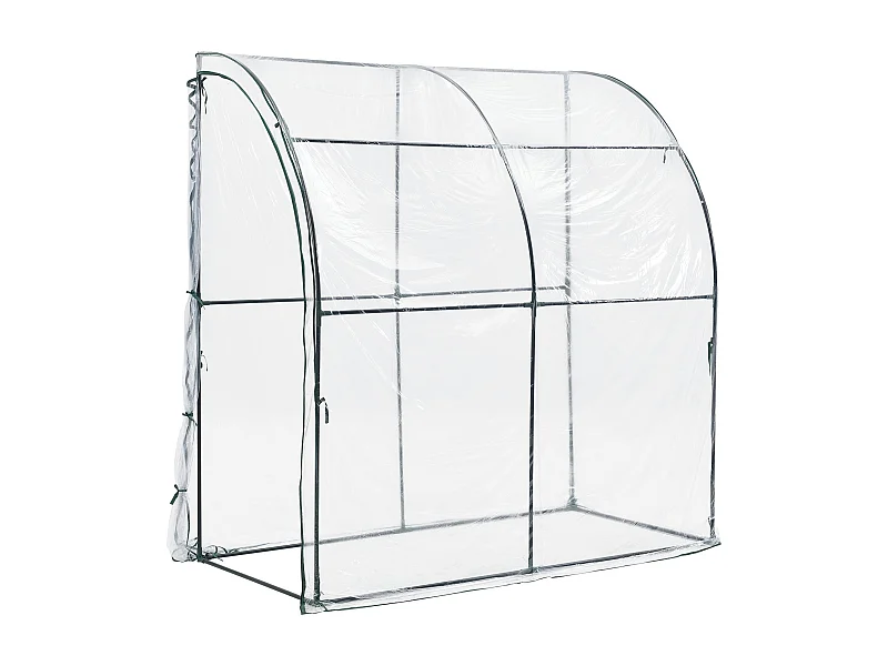 Serra da giardino Juta a parete in acciaio e PVC con porta zip 100 x 200 x 215 cm 03_0008248