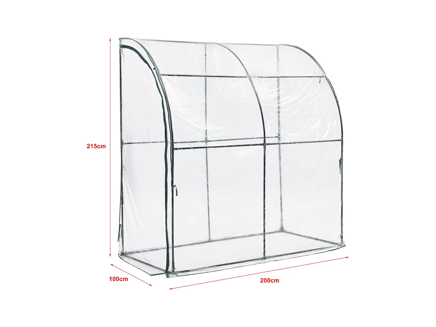 Estufa de jardim suspensa Juta em aço e PVC com porta com zíper 100 x 200 x 215 cm 03_0008248