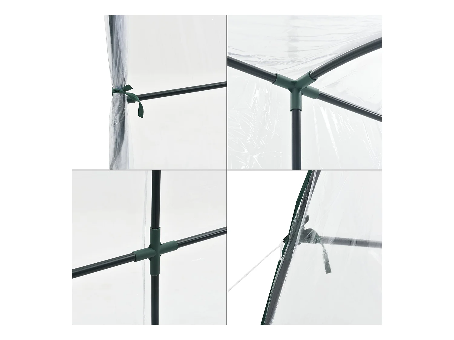 Estufa de jardim suspensa Juta em aço e PVC com porta com zíper 100 x 200 x 215 cm 03_0008248