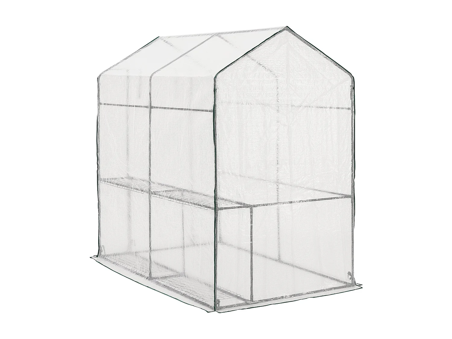 Invernadero de jardín en acero y polietileno con estantes integrados 120 x 186 x 190 cm 03_0008255