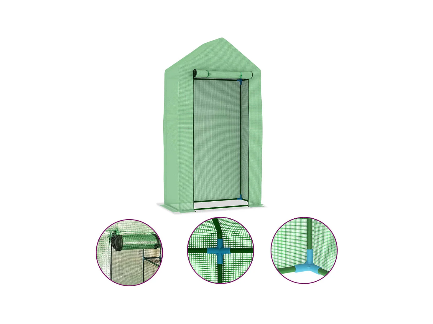 Tenda de estufa abrigo para plantas flores vegetais com estrutura de aço 05 m² 1 x 05 x 19 m verde 02_0044526