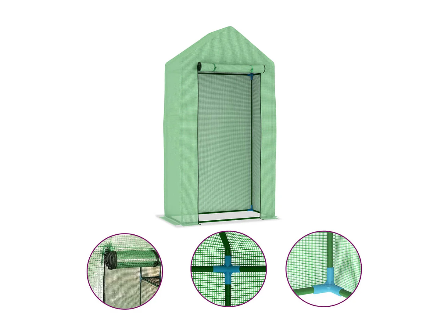 Tenda de estufa abrigo para plantas flores vegetais com estrutura de aço 05 m² 1 x 05 x 19 m verde 02_0044526