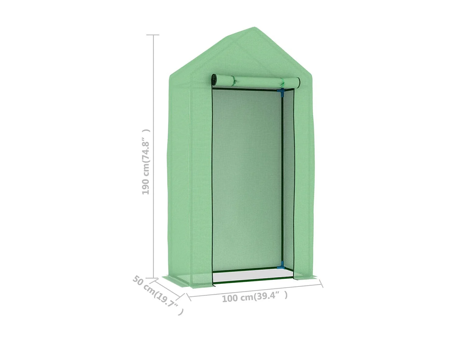 Tenda de estufa abrigo para plantas flores vegetais com estrutura de aço 05 m² 1 x 05 x 19 m verde 02_0044526