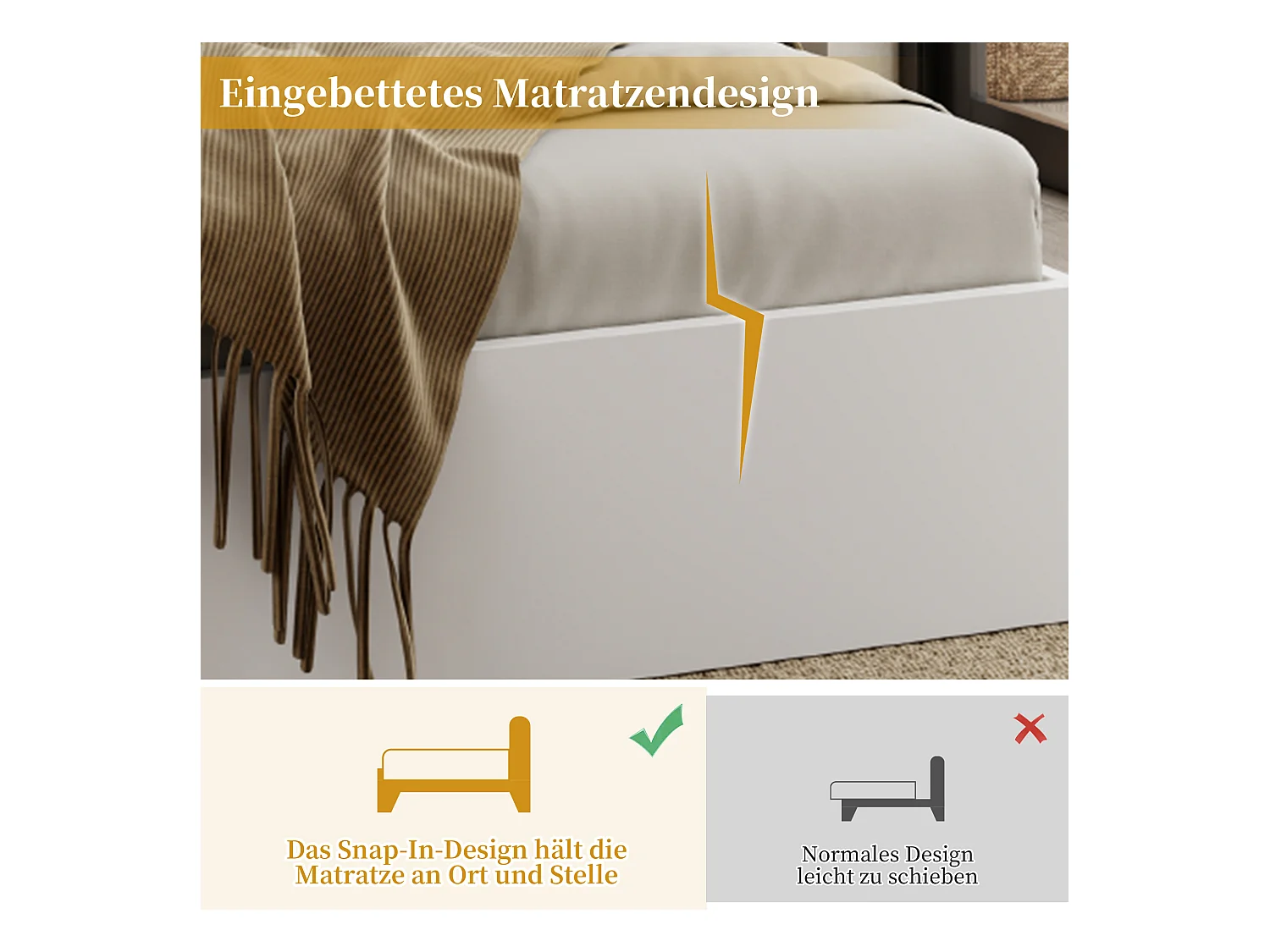 Lit coffre double - 140 x 200 cm - avec tête de lit coffre + 2 tables de chevet + 2 tiroirs - MDF - blanc