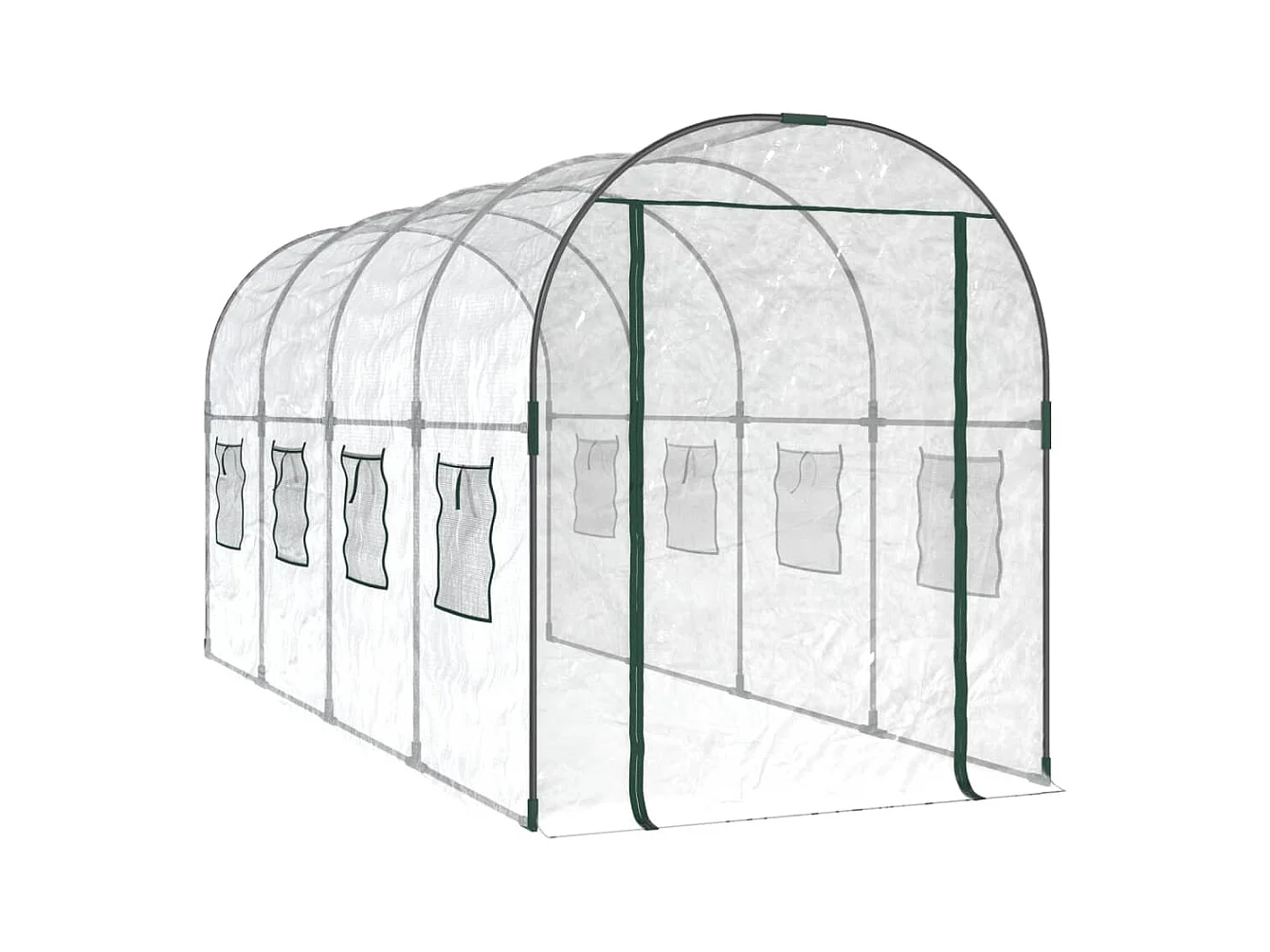 Serra tenda riparo piante fiori ortaggi Trasparente 160 x 400 x 190 cm PVC e acciaio verniciato a polvere Trasparente 02_0044664
