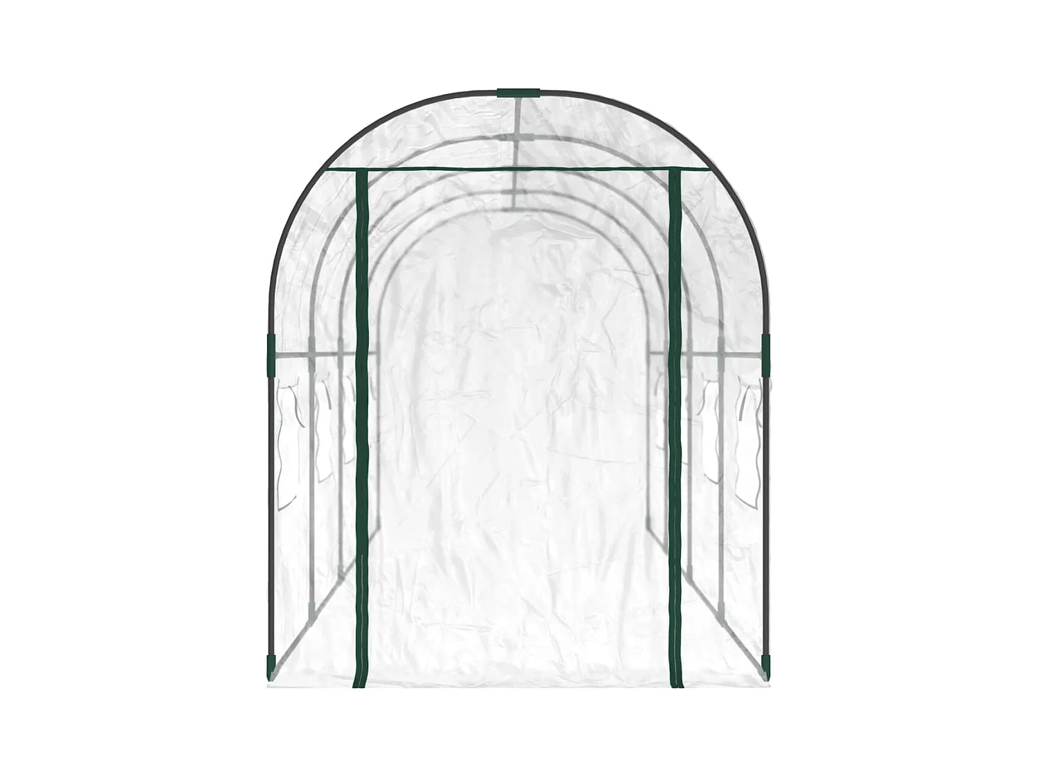 Tenda de estufa abrigo planta flor hortaliças Transparente 160 x 400 x 190 cm PVC e aço com revestimento em pó Transparente 02_0044664