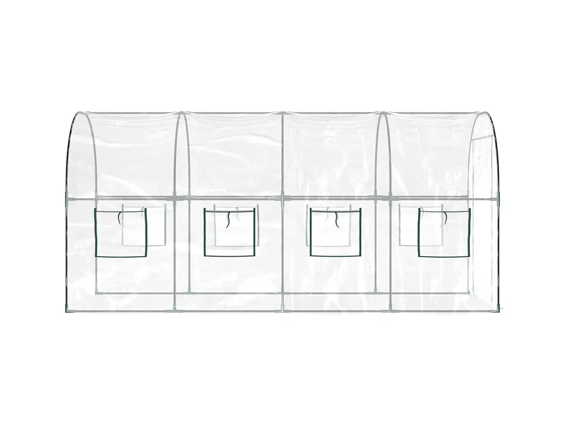 Tenda de estufa abrigo planta flor hortaliças Transparente 160 x 400 x 190 cm PVC e aço com revestimento em pó Transparente 02_0044664