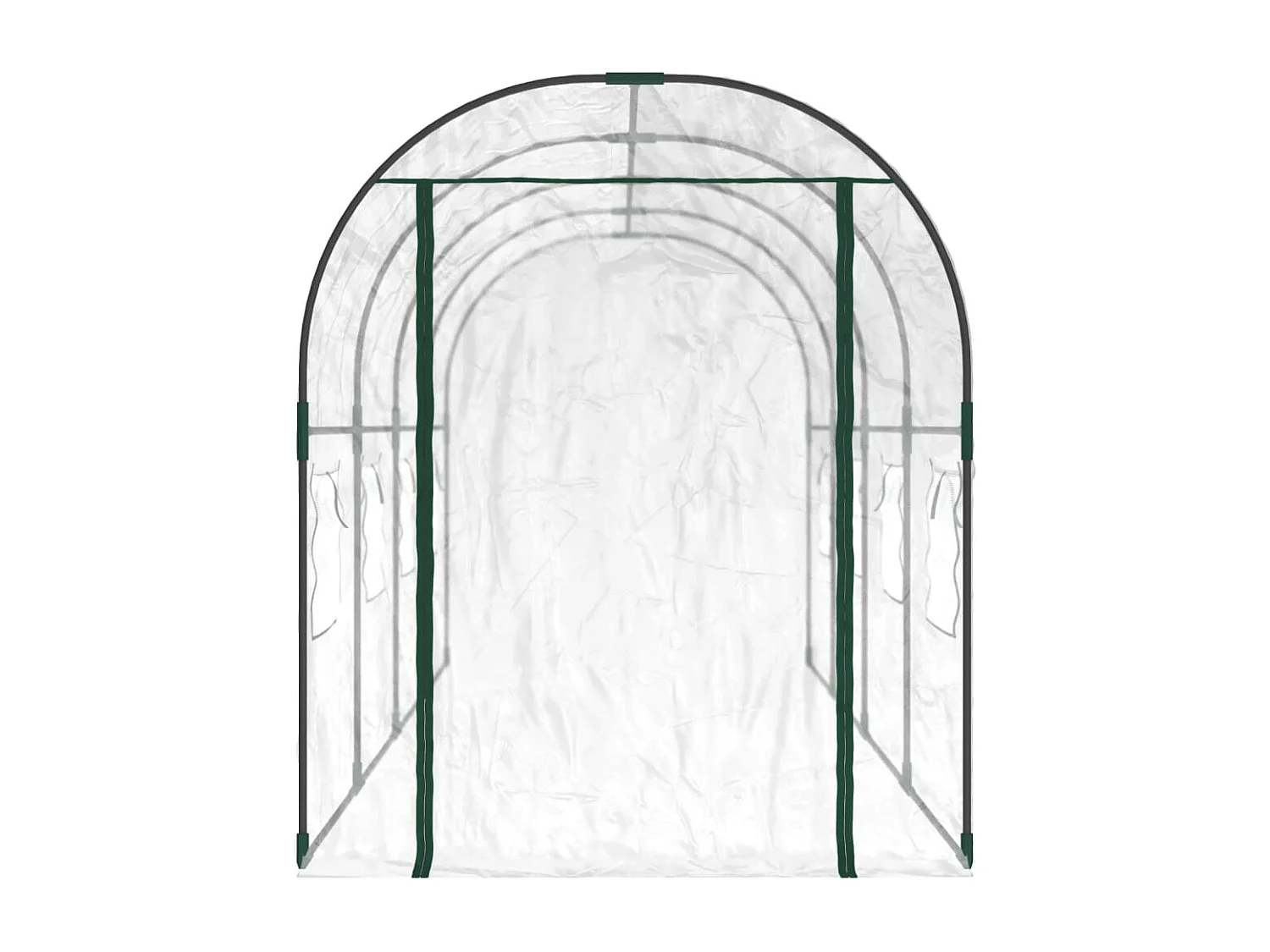 Tenda de estufa abrigo planta flor hortaliças Transparente 160 x 400 x 190 cm PVC e aço com revestimento em pó Transparente 02_0044664