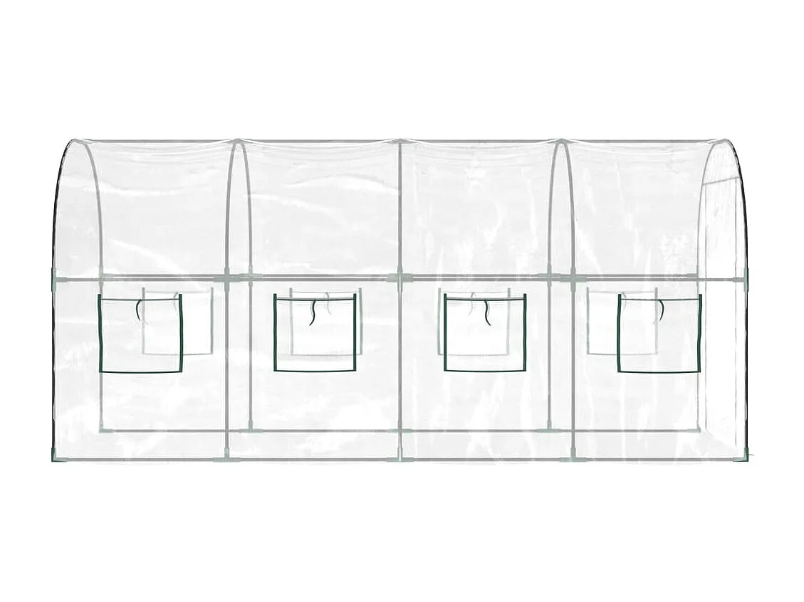 Tenda de estufa abrigo planta flor hortaliças Transparente 160 x 400 x 190 cm PVC e aço com revestimento em pó Transparente 02_0044664